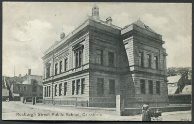 Historic postcard view of Roxburgh Street School, Galashiels